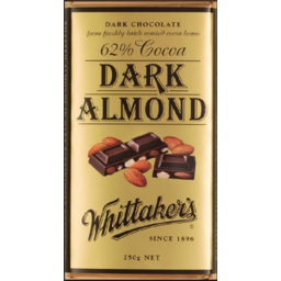 Photo of Whittaker's 62% Dark Almond 250gm