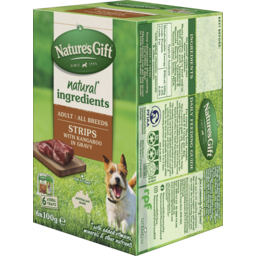 Photo of Nature's Gift Adult All Breeds Wet Dog Food Strips Kangaroo In Gravy