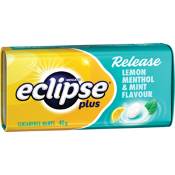 Photo of Eclipse Plus Release Lemon Menthol & Mint Flavoured Sugar Free Mints Tin 40g 40g