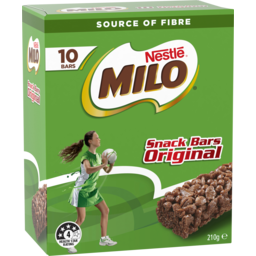 Photo of Nestle Milo Snack Bars Original Choc Malt Kids School Lunchbox X10