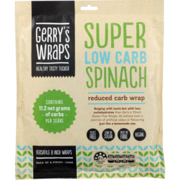 Photo of Wraps Gerrys Wrap Low Carb Spinach 6 Pack 258g