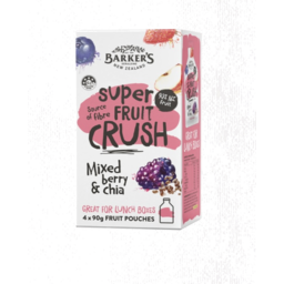 Photo of Barkers Super Fruit Crush Drink Mixed Berry & Chia 4 Pack