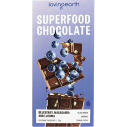 Photo of Loving Earth Superfood Chocolate Blueberry, Macadamia & Lucuma 70gm
