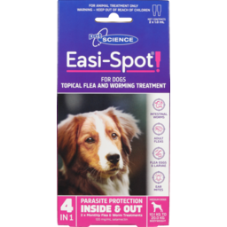 Photo of Petscience Easi-Spot 4 In 1 Topical Flea & Worm Treatment Medium Dogs 10.1-20kg 2pk