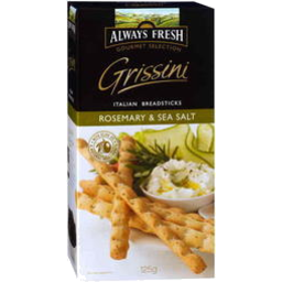 Photo of Always Fresh Grissini Italian Breadsticks Rosemary And Sea Salt 125gm