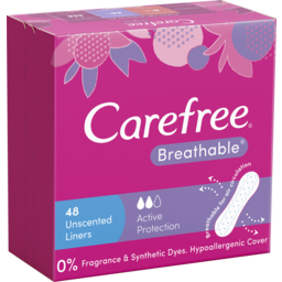 Photo of Carefree Breathable Unscented Panty Liners 48pk 
