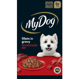 Photo of My Dog With Succulent Beef Fillets In Gravy Dog Food 6x100g