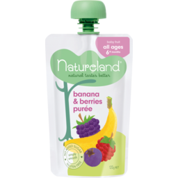Photo of Natureland Baby Food Pouch Puree Banana Berry 6+ Month