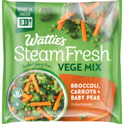Photo of Wattie's Steam Fresh Peas Broccoli & Carrot 2 Pack