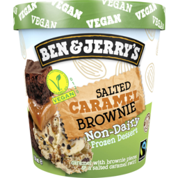 Photo of Ben & Jerry’S Frozen Dessert Non-Dairy Salted Caramel Brownie 458ml