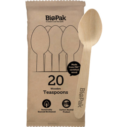 Photo of Biopak Wooden Spoon 16cm 20pk