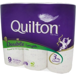 Photo of Quilton Toilet Roll Floral Double Length 3ply 9pk