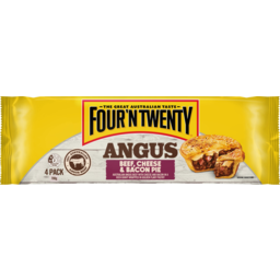 Photo of Four N Twenty Angus Beef Cheese & Bacon Pies 4 Pack 700g