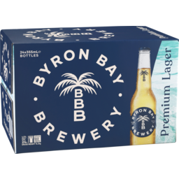 Photo of Byron Bay Brewery Byron Bay Premium Lager 24x355ml Bottle Carton 