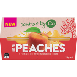 Photo of COMMUNITY CO DICED PEACHES IN JUICE 4x125gm