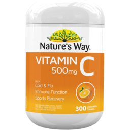 Photo of Natures Way Vitamins C Cold & Flu Chewable Orange 500mg Tablets 300 Pack