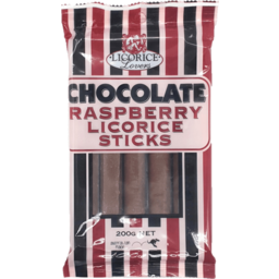 Photo of Licorice Lovers Chocolate Raspberry Licorice Sticks 200g