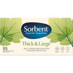 Photo of Sorbent Thick & Large Facial Tissues - 95 Sheets 