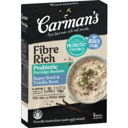 Photo of Carman's Fibre Rich Probiotic Porridge Sachets Super Seed & Vanilla Bean 6 Pack