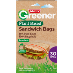 Photo of Multix Greener Plant Based Sandwich Bags 30 Pack