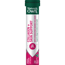 Photo of Natures Own Collagen + Skin Support Mango Flavour Effervescent Tablets 20 Pack