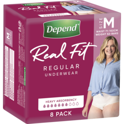 Photo of Depend Real Fit For Women Underwear Heavy Absorbency Medium 8 Pack 