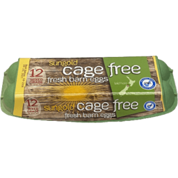 Photo of Sungold Cage Free Fresh Barn Eggs 12 Pack Mixed Grade