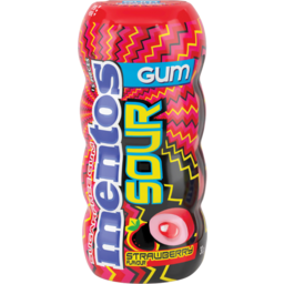 Photo of Mentos Sour Strawberry Sugarfree Gum Bottle