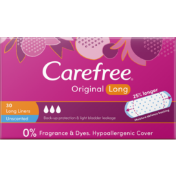 Photo of Carefree Original Unscented Long Panty Liners