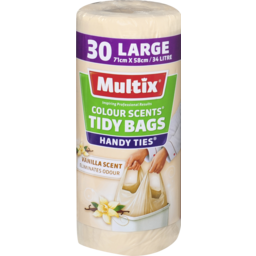 Photo of Multix Colour Scents Handy Ties Tidy Bags Large 30 Pack | Vanilla Scent 