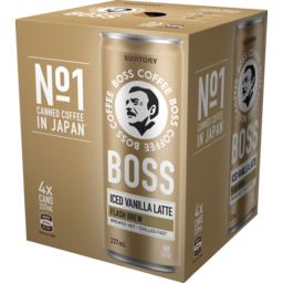 Photo of Suntory Boss Coffee Coffee Rtd Iced Vanilla Latte 237ml X 4pk