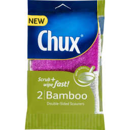 Photo of Chux Bamboo Double-Sided Scourers 2 Pack