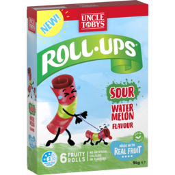 Photo of Uncle Tobys Roll-Ups Sour Watermelon Made With Real Fruit X6 94g 