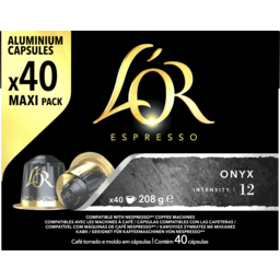 Photo of L'OR ONYX Coffee Capsules Intensity 12 - 40 pack - Compatible with your Nespresso® * Coffee Machines
