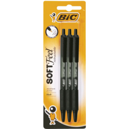 Photo of Bic Soft Feel Black Retractable Pens 3 Pack