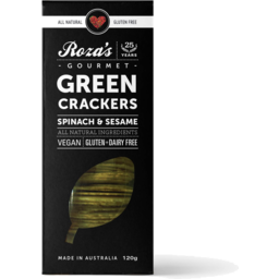 Photo of Roza's Gourmet Green Spinach Crackers 120g