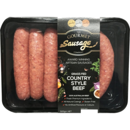 Photo of The Gourmet Sausage Co Country Style Beef Sausages 500g