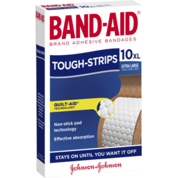 Photo of Johnson & Johnson Band Aid Extra Large Tough Strips 10 Extra Large Sterile Fabri