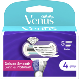 Photo of Gillette Venus Deluxe Smooth Swirl & Platinum Refill Blades 4 Count 4pk