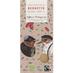 Photo of Bennetto Organic Fairtrade Chocolate Coffee In Madagascar 76% Cocoa 100g