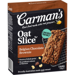 Photo of Carman's Oat Slice Belgian Chocolate Brownie 5 Pack
