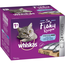 Photo of Whiskas Adult So Fishy Recipes Wet Cat Food Ocean Platter In Jelly Pouches 24x85g