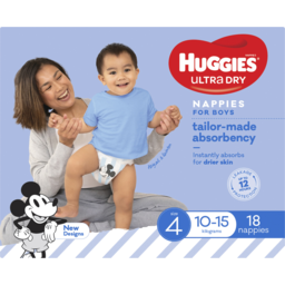 Photo of Huggies Ultra Dry Nappies Boys Size 4 (10- ) 18 Pack