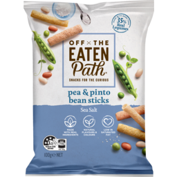 Photo of Off The Eaten Path Sea Salt Pea & Pinto Bean Sticks 100g