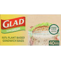 Photo of Glad To Be Green Plant Based Snaplock Sandwich Bags 40x