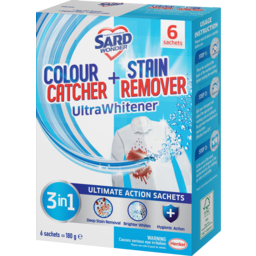Photo of Sard Colour Catcher + Stain Remover Ultra Whitener, 3in1 Ultimate Action, 6 Sachets