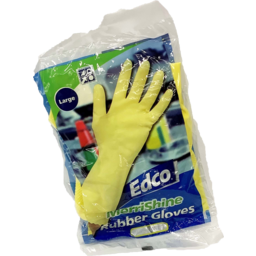 Photo of Edco Merrishine Rubber Gloves Flock Lined Large 1pr