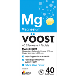 Photo of Voost Mg Magnesium Natural Citrus Flavour Effervescent Tablets 40 Pack