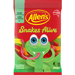 Photo of Allen's Snakes Alive Lollies Bag 200g