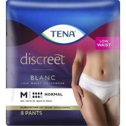 Photo of Tena Women Discreet Medium Low Waist 75-100cm Incontinence Pants 8 Pack